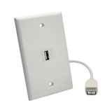 Tripp Lite USB 2.0 All-in-One Keystone/Panel Mount Coupler Cable (F/F), Angled Connector, White, 1 ft. (0.31 m) — Being Shipped