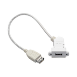 Tripp Lite USB 2.0 All-in-One Keystone/Panel Mount Coupler Cable (F/F), Angled Connector, White, 1 ft. (0.31 m) — Being Shipped
