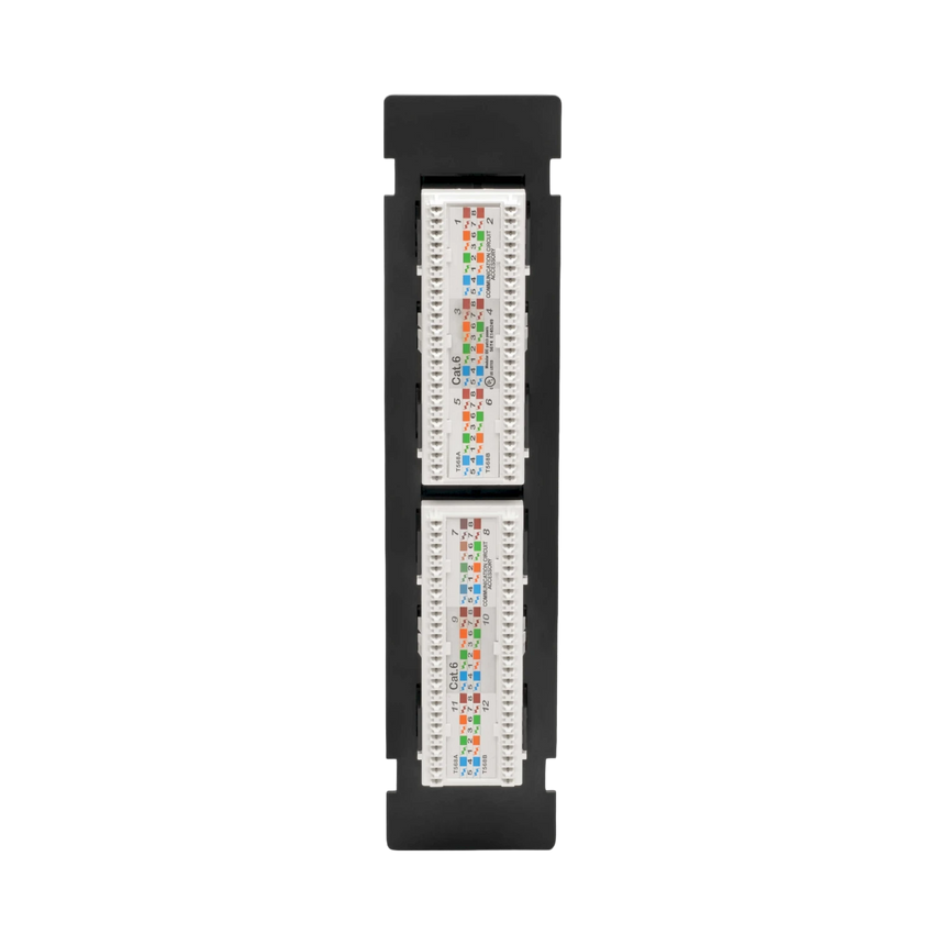 Tripp Lite Cat6 Wall-Mount 12-Port Patch Panel, PoE+ Compliant, 110/Krone, 568A/B, RJ45 Ethernet, TAA — Being Shipped