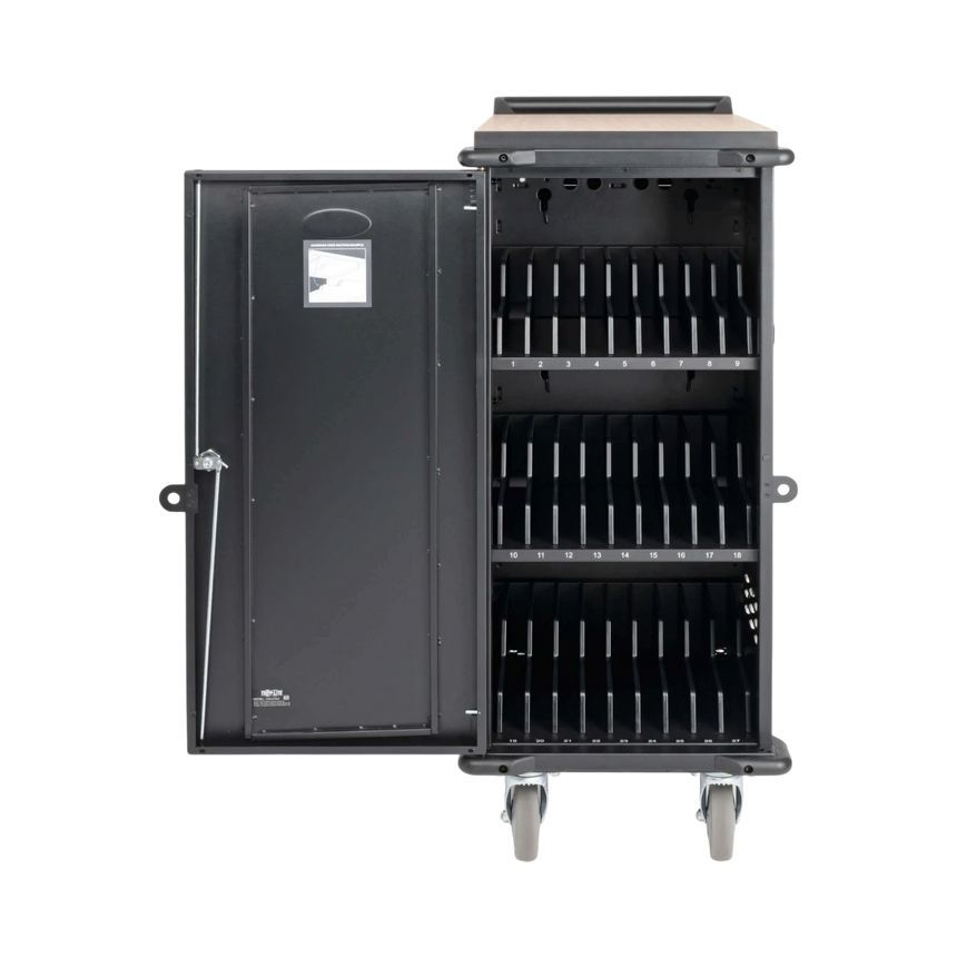 Tripp Lite 27-Device AC Charging Cart for Laptops and Chromebooks, 120V, NEMA 5-15P, 10 ft. (3.05 m) Cord, Black — Being Shipped
