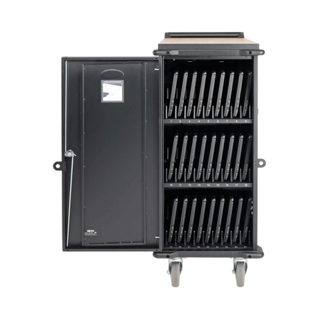 Tripp Lite 27-Device AC Charging Cart for Laptops and Chromebooks, 120V, NEMA 5-15P, 10 ft. (3.05 m) Cord, Black — Being Shipped