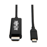Tripp Lite USB-C to HDMI Adapter Cable (M/M), 4K 60 Hz, 4:4:4, Thunderbolt 3 Compatible, Black, 6 ft. (1.8 m) — Being Shipped