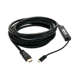 Tripp Lite USB-C to HDMI Active Adapter Cable (M/M), 4K 60 Hz, 4:4:4, HDCP 2.2, Mid-Cable Adapter, Black, 15 ft. (4.6 m) — Being Shipped