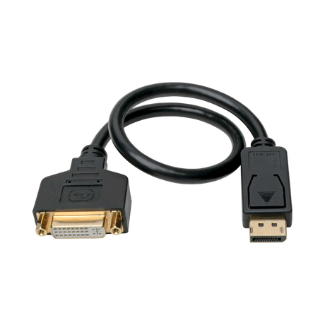 Tripp Lite DisplayPort to DVI Adapter Video Converter, Black (M/F), 1 ft. (0.31 m) — Being Shipped