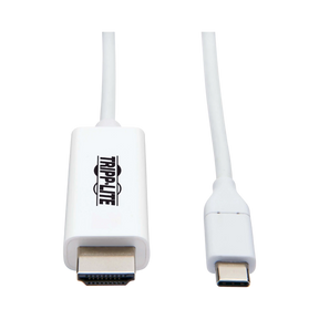Tripp Lite USB-C to HDMI Adapter Cable (M/M), 4K 60 Hz, 4:4:4, Thunderbolt 3 Compatible, White, 3 ft. (0.9 m) — Being Shipped