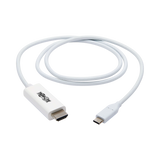 Tripp Lite USB-C to HDMI Adapter Cable (M/M), 4K 60 Hz, 4:4:4, Thunderbolt 3 Compatible, White, 3 ft. (0.9 m) — Being Shipped