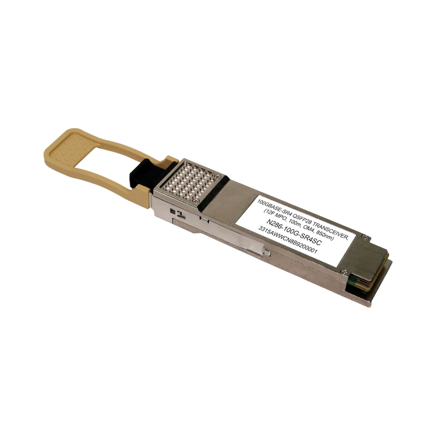 Tripp Lite Cisco-Compatible QSFP-100G-SR4-S QSFP28 Transceiver, 100GBase-SR4, MTP/MPO MMF, 100 Gbps, 850 nm, 100 m (328 ft.) — Being Shipped