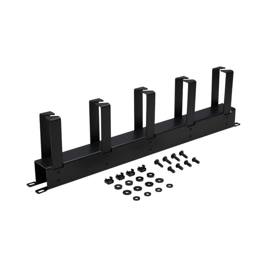 Tripp Lite Horizontal Cable Manager, Metal Rings, Black, 1U — Being Shipped