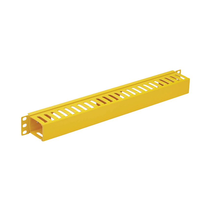 Tripp Lite Horizontal Cable Manager - Finger Duct with Cover, Yellow, 1U — Being Shipped