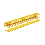 Tripp Lite Horizontal Cable Manager - Finger Duct with Cover, Yellow, 1U — Being Shipped