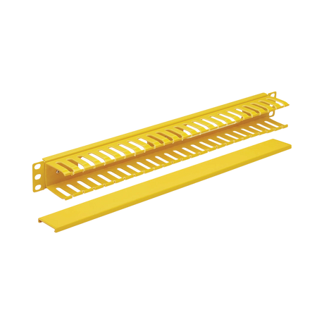 Tripp Lite Horizontal Cable Manager - Finger Duct with Cover, Yellow, 1U — Being Shipped