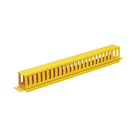 Tripp Lite Horizontal Cable Manager - Finger Duct with Cover, Yellow, 1U — Being Shipped