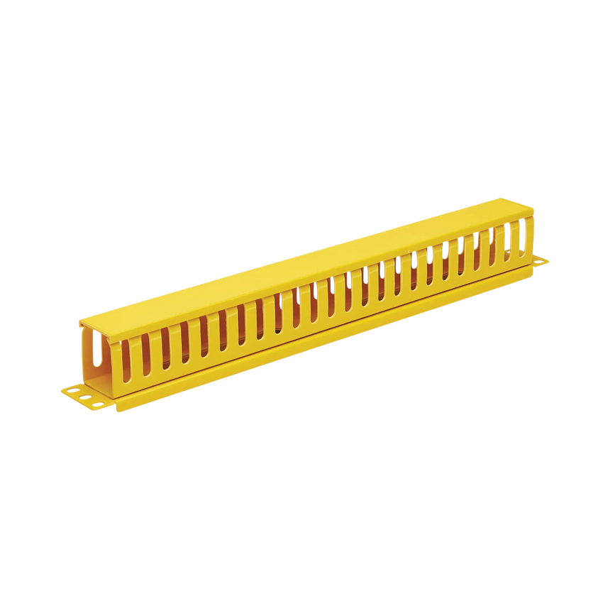 Tripp Lite Horizontal Cable Manager - Finger Duct with Cover, Yellow, 1U — Being Shipped