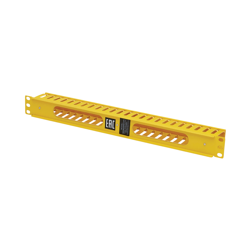Tripp Lite Horizontal Cable Manager - Finger Duct with Cover, Yellow, 1U — Being Shipped