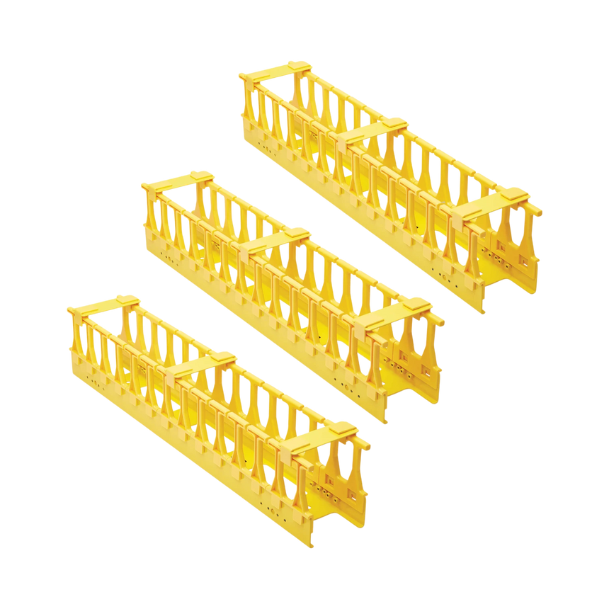 Tripp Lite High-Capacity Vertical Cable Manager, Double Finger Duct, Yellow, 6 ft. (1.8 m) — Being Shipped