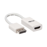 Tripp Lite DisplayPort to HDMI Active Adapter (M/F), 4K 60Hz, HDR, DP 1.2, HDCP 2.2, White, 6 in. — Being Shipped