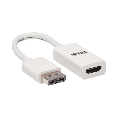 Tripp Lite DisplayPort to HDMI Active Adapter (M/F), 4K 60Hz, HDR, DP 1.2, HDCP 2.2, White, 6 in. — Being Shipped