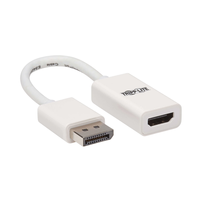 Tripp Lite DisplayPort to HDMI Active Adapter (M/F), 4K 60Hz, HDR, DP 1.2, HDCP 2.2, White, 6 in. — Being Shipped