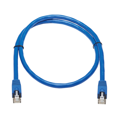 Tripp Lite Cat6a 10G Snagless F/UTP Ethernet Cable (RJ45 M/M), PoE, CMR-LP, Blue, 3 ft. (0.91 m), TAA — Being Shipped