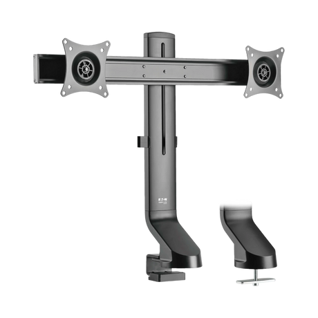 Tripp Lite Dual-Display Monitor Arm with Desk Clamp and Grommet, Height Adjustable, 17" to 27" Monitors — Being Shipped