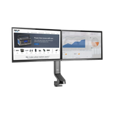 Tripp Lite Dual-Display Monitor Arm with Desk Clamp and Grommet, Height Adjustable, 17" to 27" Monitors — Being Shipped