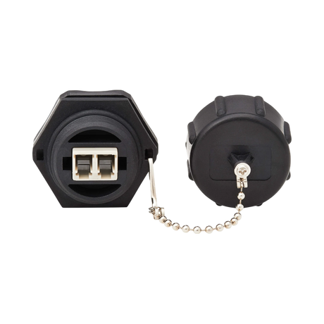 Tripp Lite Rigid Industrial IP68 Duplex Multimode Fiber Coupler (LC/LC) with Dust Cap, 10G Ethernet, TAA — Being Shipped