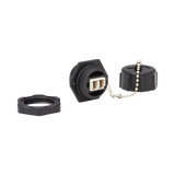 Tripp Lite Rigid Industrial IP68 Duplex Multimode Fiber Coupler (LC/LC) with Dust Cap, 10G Ethernet, TAA — Being Shipped