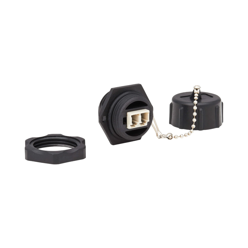 Tripp Lite Rigid Industrial IP68 Duplex Multimode Fiber Coupler (LC/LC) with Dust Cap, 10G Ethernet, TAA — Being Shipped