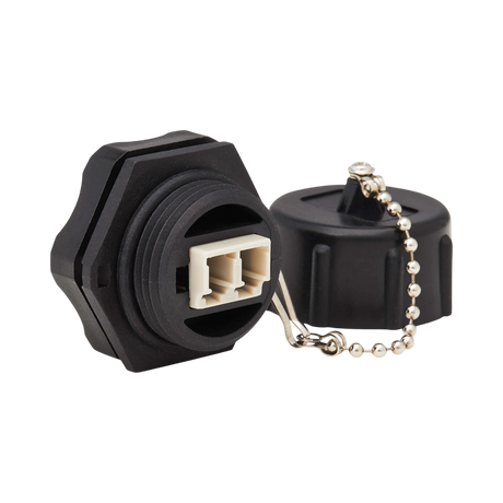 Tripp Lite Rigid Industrial IP68 Duplex Multimode Fiber Coupler (LC/LC) with Dust Cap, 10G Ethernet, TAA — Being Shipped