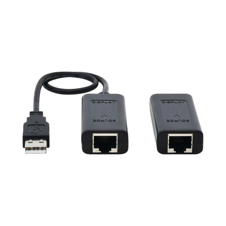 Tripp Lite 1-Port USB over Cat5/Cat6 Extender Kit with Power over Cable, USB 2.0, Up to 164.04 ft. (50M), Black, TAA — Being Shipped
