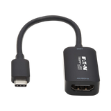 Tripp Lite USB-C to HDMI Active Adapter Cable (M/F), 4K 60 Hz, HDR, Black, 6 in. (15.2 cm) — Being Shipped