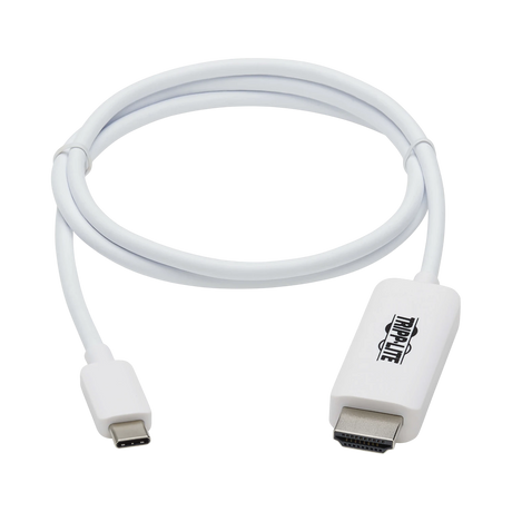 Tripp Lite USB-C to HDMI Adapter Cable (M/M), 4K, 4:4:4, Thunderbolt 3 Compatible, White, 3 ft. (0.9 m) — Being Shipped