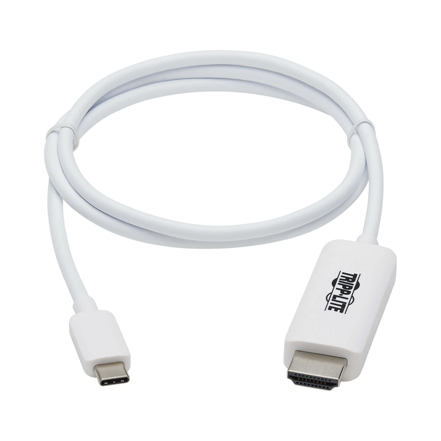 Tripp Lite USB-C to HDMI Adapter Cable (M/M), 4K, 4:4:4, Thunderbolt 3 Compatible, White, 3 ft. (0.9 m) — Being Shipped