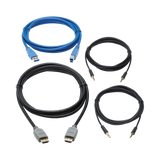 Tripp Lite HDMI KVM Cable Kit for B005-HUA2-K and B005-HUA4 KVM, 4K HDMI, USB 3.2 Gen 1, 3.5 mm, 10 ft. (3.1 m) — Being Shipped