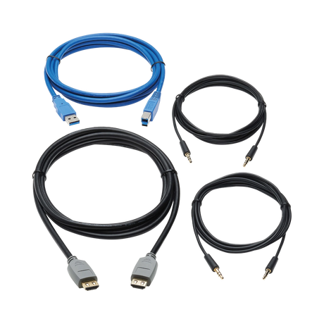 Tripp Lite HDMI KVM Cable Kit for B005-HUA2-K and B005-HUA4 KVM, 4K HDMI, USB 3.2 Gen 1, 3.5 mm, 10 ft. (3.1 m) — Being Shipped