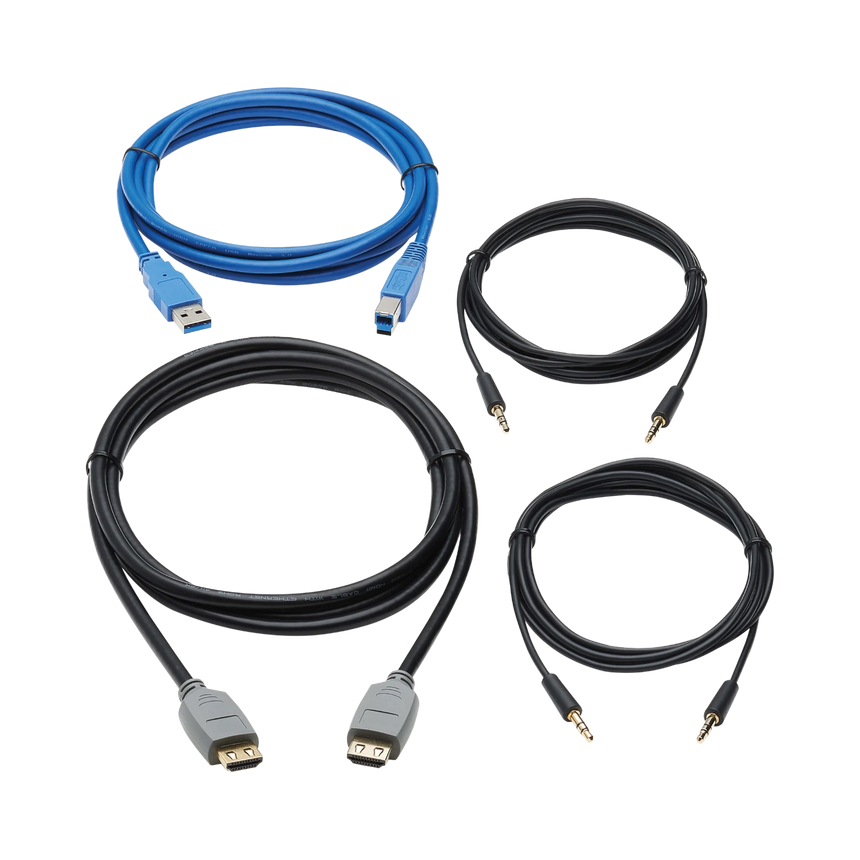 Tripp Lite HDMI KVM Cable Kit for B005-HUA2-K and B005-HUA4 KVM, 4K HDMI, USB 3.2 Gen 1, 3.5 mm, 10 ft. (3.1 m) — Being Shipped