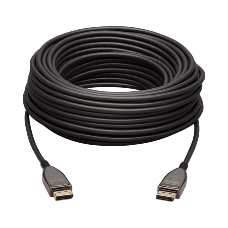 Tripp Lite DisplayPort Active Optical Cable (AOC), 8K 60 Hz (M/M), CL3 Rated, Latching Connectors, Black, 25 m (82 ft.) — Being Shipped
