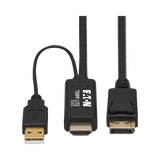 Tripp Lite HDMI to DisplayPort Active Adapter Cable (M/M) 4K, USB Power, Black, 1 m (3.3 ft.) — Being Shipped