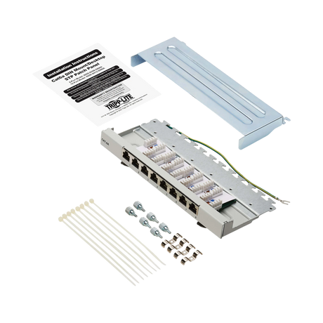 Tripp Lite Cat6a STP Patch Panel, 8 Ports, DIN Rail or Wall Mount, TAA — Being Shipped