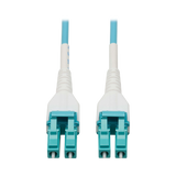 Tripp Lite 100G Duplex Multimode 50/125 OM4 Armored Fiber Optic Cable (LC/LC Duplex M/M), LSZH, Aqua, 50 m (164 ft.) — Being Shipped