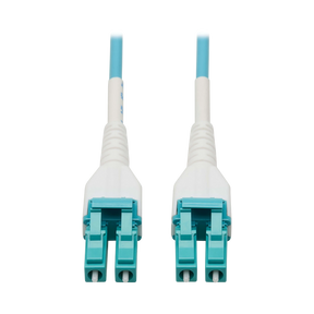 Tripp Lite 100G Duplex Multimode 50/125 OM4 Armored Fiber Optic Cable (LC/LC Duplex M/M), LSZH, Aqua, 50 m (164 ft.) — Being Shipped