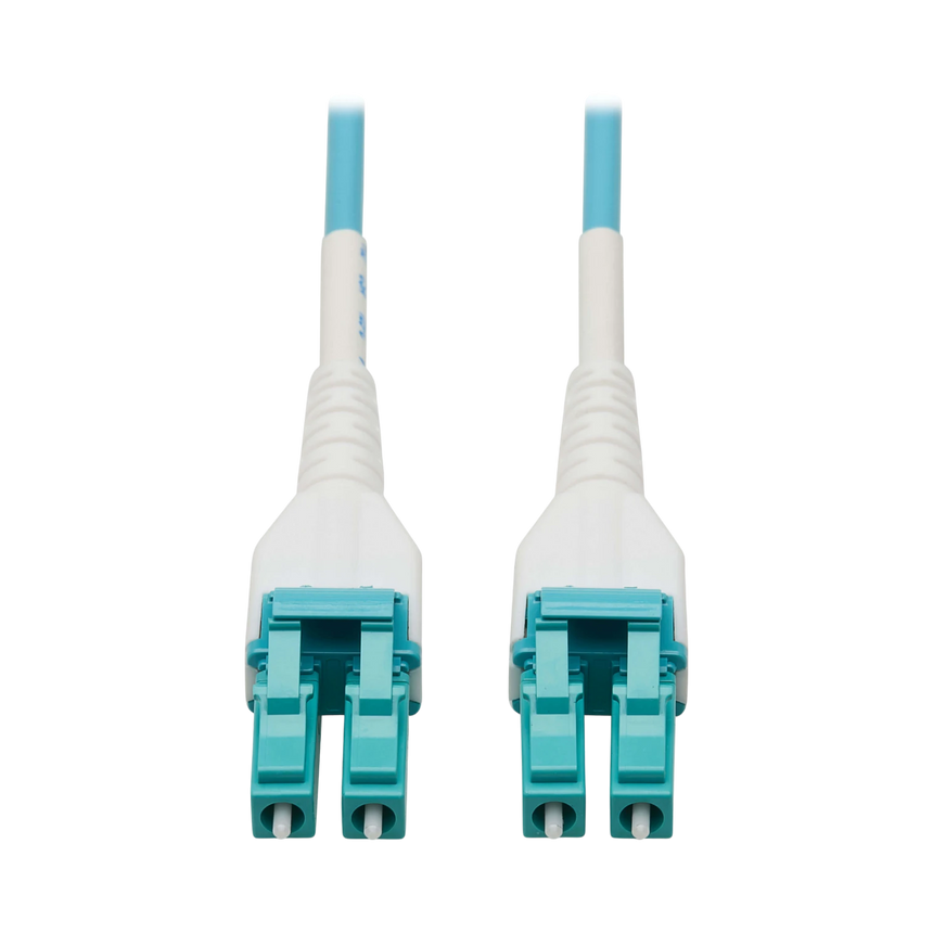 Tripp Lite 100G Duplex Multimode 50/125 OM4 Armored Fiber Optic Cable (LC/LC Duplex M/M), LSZH, Aqua, 50 m (164 ft.) — Being Shipped