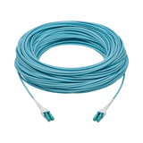 Tripp Lite 100G Duplex Multimode 50/125 OM4 Armored Fiber Optic Cable (LC/LC Duplex M/M), LSZH, Aqua, 50 m (164 ft.) — Being Shipped