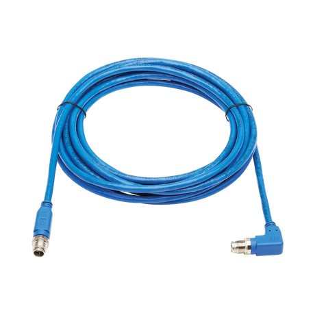 Tripp Lite M12 X-Code Cat6 1G UTP CMR-LP Ethernet Cable (Right-Angle M/M), IP68, PoE, Blue, 5 m (16.4 ft.), TAA — Being Shipped