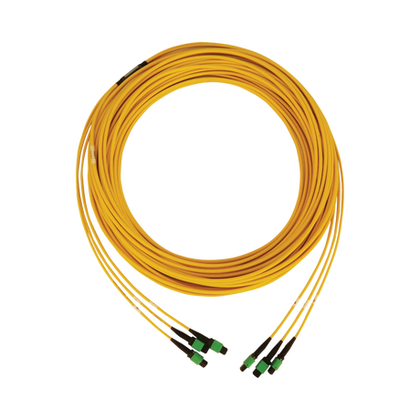 Tripp Lite 40/100G Singlemode 9/125 OS2 Fiber Optic Cable (3x8F MTP/MPO-APC F/F), LSZH, Yellow, 30m (98 ft.) — Being Shipped