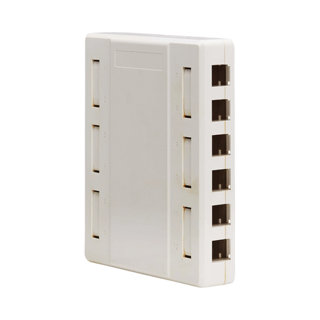 Tripp Lite Surface-Mount Box for Keystone Jacks, 12 Ports, White, TAA — Being Shipped