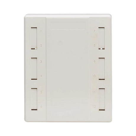 Tripp Lite Surface-Mount Box for Keystone Jacks, 12 Ports, White, TAA — Being Shipped