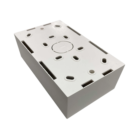 Tripp Lite Double-Gang Surface Mounting Box, UK Style, 86 x 147 x 47 mm, White, TAA — Being Shipped