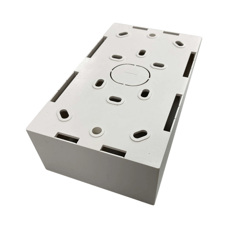 Tripp Lite Double-Gang Surface Mounting Box, UK Style, 86 x 147 x 47 mm, White, TAA — Being Shipped