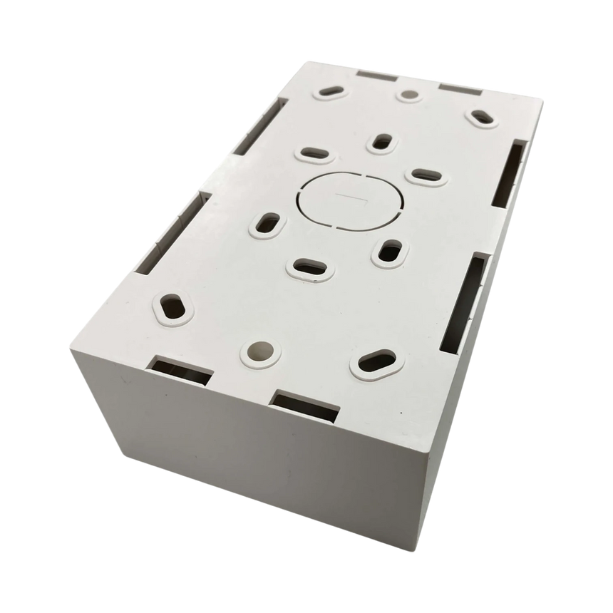 Tripp Lite Double-Gang Surface Mounting Box, UK Style, 86 x 147 x 47 mm, White, TAA — Being Shipped